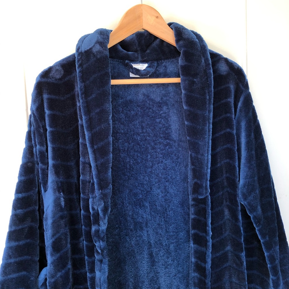 Plush, super soft blue robe
